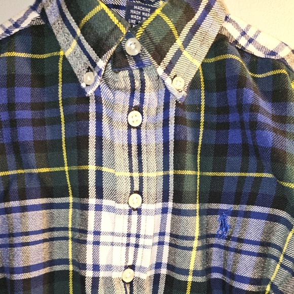 Gently Used-Ralph Lauren-Boys-Flannel Long Sleeve Shirt-Size 8/10-See Pics - Picture 2 of 4